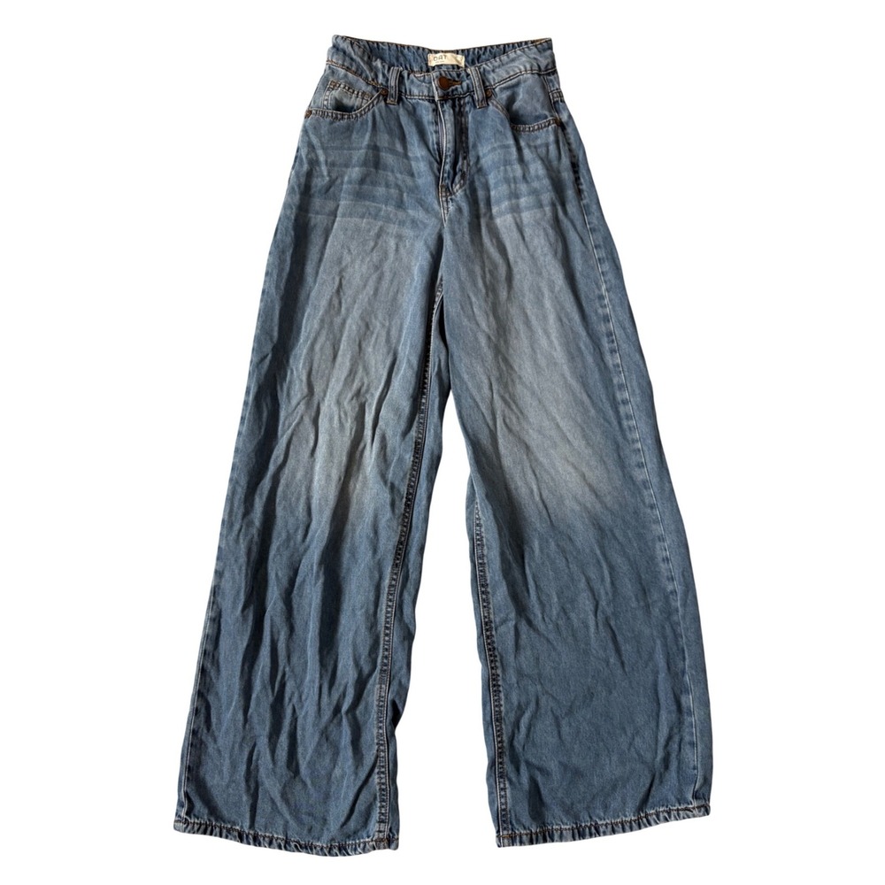 OAT New York Women Wide Leg Lyocell Jeans Blue Size 0/25 P0068-FPTJ High Rise